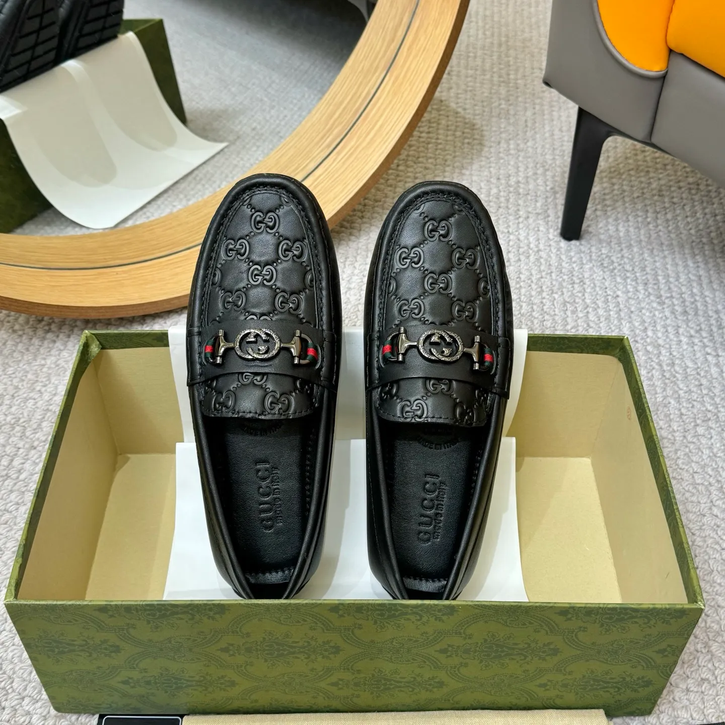 Men's shoes 💰420 (Yangli) Gucci* - the top version of Gucci classic beanie shoes! It is made of imported original cowhide and has a comfortable first layer of sheepskin lining! Original wear-resistant rubber outsole! High quality products! Size 38-46, with shoe dial, cloth bag, card